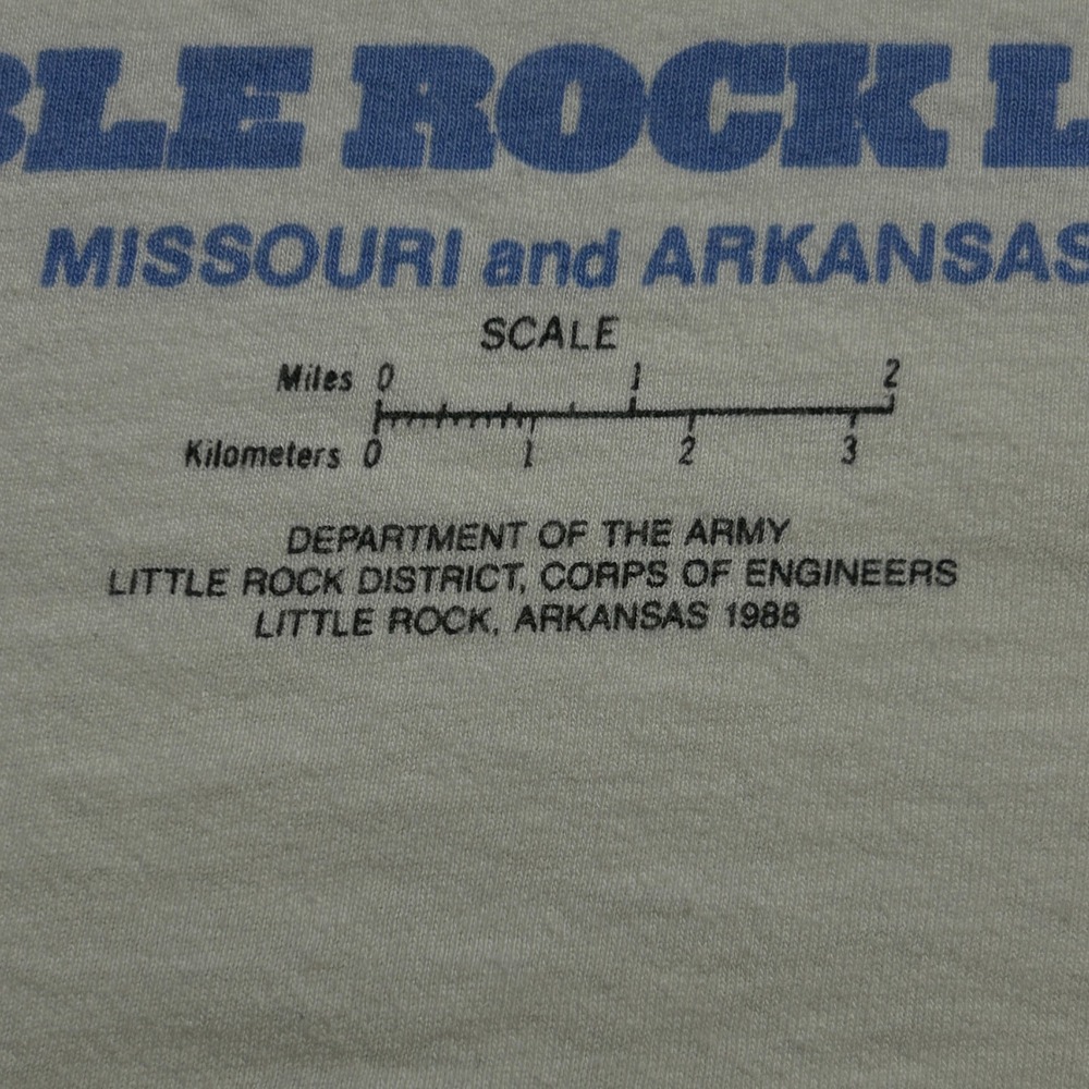 Vintage Delta Table Rock Lake AOP Map Graphic Tee Cream XL Men - Picture 14 of 16